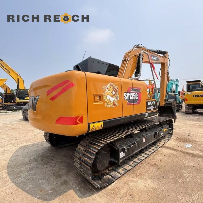 Nameplate and serial number of a 2025 SANY 135C excavator priced at $20,833